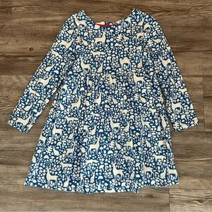 Mini Boden Woodland Print Cotton Jersey Dress 5-6